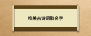 唯美古诗词取名字