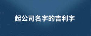 起公司名字的吉利字