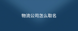 物流公司怎么取名