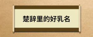 楚辞里的好乳名