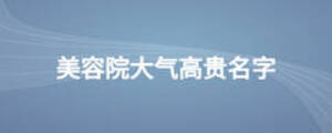 美容院大气高贵名字