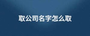 取公司名字怎么取