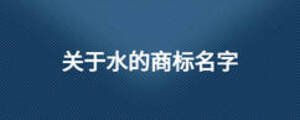 关于水的商标名字