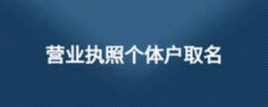 营业执照个体户取名
