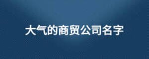 大气的商贸公司名字