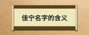 佳宁名字的含义