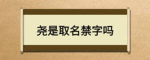 尧是取名禁字吗