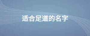适合足道的名字