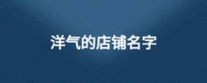 洋气的店铺名字