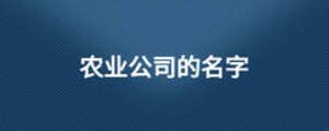  农业公司的名字
