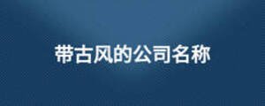 带古风的公司名称