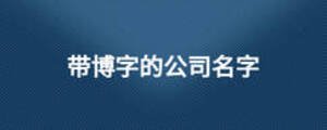 带博字的公司名字