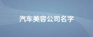 汽车美容公司名字