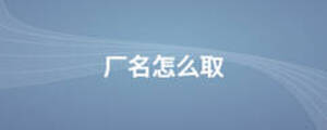 厂名怎么取