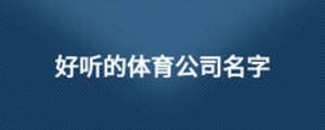 好听的体育公司名字
