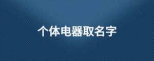 个体电器取名字