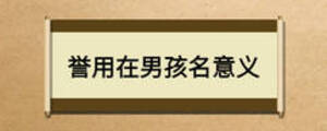 誉用在男孩名意义