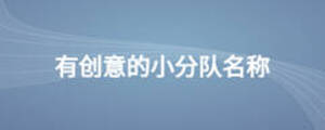 有创意的小分队名称