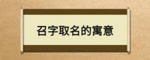 召字取名的寓意