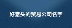 好意头的贸易公司名字