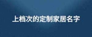 上档次的定制家居名字