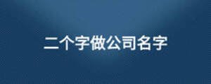 二个字做公司名字