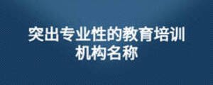 突出专业性的教育培训机构名称