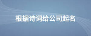根据诗词给公司起名