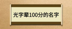 光字辈100分的名字