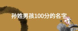 孙姓男孩100分的名字