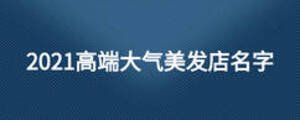 2021高端大气美发店名字