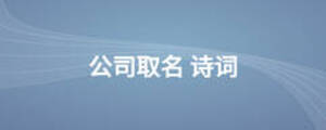 公司取名 诗词