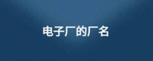 电子厂的厂名