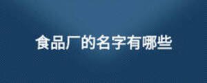食品厂的名字有哪些