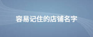 容易记住的店铺名字