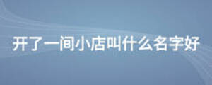 开了一间小店叫什么名字好