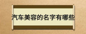 汽车美容的名字有哪些