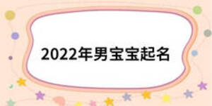 2022年男宝宝起名