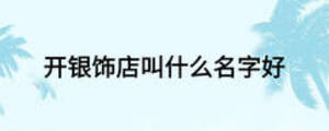 开银饰店叫什么名字好