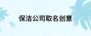 保洁公司取名创意