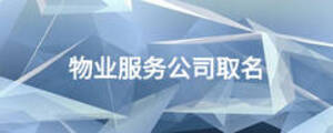 物业服务公司取名