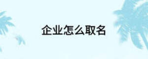 企业怎么取名