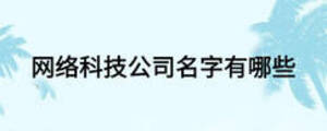 网络科技公司名字有哪些