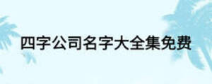 四字公司名字大全集免费