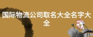 国际物流公司取名大全名字大全