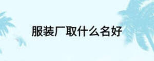 服装厂取什么名好