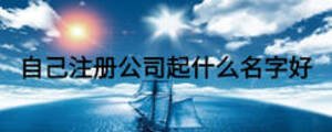 自己注册公司起什么名字好