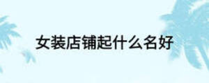 女装店铺起什么名好