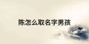 陈怎么取名字男孩