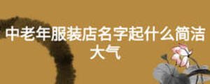 中老年服装店名字起什么简洁大气